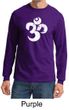 Mens Yoga Shirt White Distressed OM Long Sleeve Tee T-Shirt