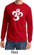 Mens Yoga Shirt White Distressed OM Long Sleeve Tee T-Shirt