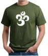 Mens Yoga Shirt White Distressed OM Organic Tee T-Shirt