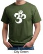 Mens Yoga Shirt White Distressed OM Organic Tee T-Shirt