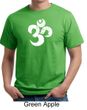 Mens Yoga Shirt White Distressed OM Organic Tee T-Shirt
