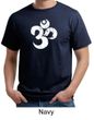 Mens Yoga Shirt White Distressed OM Organic Tee T-Shirt