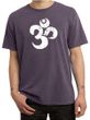 Mens Yoga Shirt White Distressed OM Pigment Dyed Tee T-Shirt