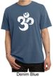 Mens Yoga Shirt White Distressed OM Pigment Dyed Tee T-Shirt