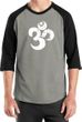 Mens Yoga Shirt White Distressed OM Raglan Tee T-Shirt