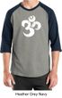 Mens Yoga Shirt White Distressed OM Raglan Tee T-Shirt