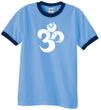 Mens Yoga Shirt White Distressed OM Ringer Tee T-Shirt