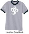 Mens Yoga Shirt White Distressed OM Ringer Tee T-Shirt
