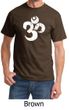 Mens Yoga Shirt White Distressed OM Tee T-Shirt