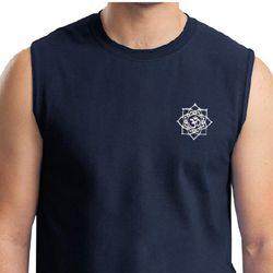 Mens Yoga Shirt White Lotus OM Pocket Print Muscle Tee T-Shirt Mens Yoga Shirt White Lotus OM Pocket Print Muscle Tee T-Shirt