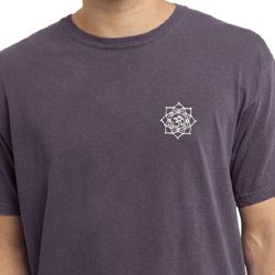 Mens Yoga Shirt White Lotus OM Pocket Print Pigment Dyed Tee T-Shirt Mens Yoga Shirt White Lotus OM Pocket Print Pigment Dyed Tee T-Shirt