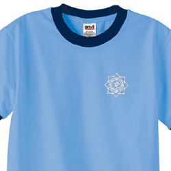 Mens Yoga Shirt White Lotus OM Pocket Print Ringer Tee T-Shirt Mens Yoga Shirt White Lotus OM Pocket Print Ringer Tee T-Shirt