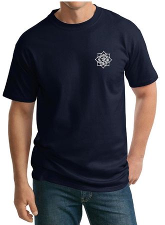 Mens Yoga Shirt White Lotus OM Pocket Print Tall Tee T-Shirt