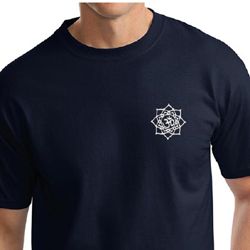 Mens Yoga Shirt White Lotus OM Pocket Print Tall Tee T-Shirt Mens Yoga Shirt White Lotus OM Pocket Print Tall Tee T-Shirt