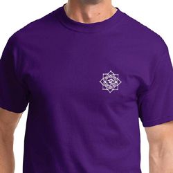 Mens Yoga Shirt White Lotus OM Pocket Print Tee T-Shirt Mens Yoga Shirt White Lotus OM Pocket Print Tee T-Shirt
