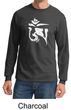 Mens Yoga Shirt White Tibetan Om Long Sleeve