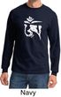 Mens Yoga Shirt White Tibetan Om Long Sleeve
