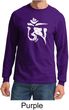 Mens Yoga Shirt White Tibetan Om Long Sleeve