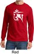 Mens Yoga Shirt White Tibetan Om Long Sleeve