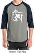 Mens Yoga Shirt White Tibetan Om Raglan Tee T-Shirt