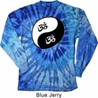 Mens Yoga Shirt Yin Yang AUM Long Sleeve Tie Dye Tee T-shirt