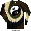 Mens Yoga Shirt Yin Yang AUM Long Sleeve Tie Dye Tee T-shirt