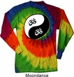 Mens Yoga Shirt Yin Yang AUM Long Sleeve Tie Dye Tee T-shirt