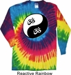 Mens Yoga Shirt Yin Yang AUM Long Sleeve Tie Dye Tee T-shirt