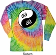 Mens Yoga Shirt Yin Yang AUM Long Sleeve Tie Dye Tee T-shirt