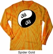 Mens Yoga Shirt Yin Yang AUM Long Sleeve Tie Dye Tee T-shirt