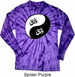 Mens Yoga Shirt Yin Yang AUM Long Sleeve Tie Dye Tee T-shirt