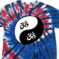Mens Yoga Shirt Yin Yang AUM Patriotic Tie Dye Tee T-shirt Mens Yoga Shirt Yin Yang AUM Patriotic Tie Dye Tee T-shirt
