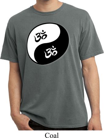 Mens Yoga Shirt Yin Yang AUM Pigment Dyed Tee T-Shirt