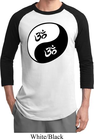 Mens Yoga Shirt Yin Yang AUM Raglan Tee T-Shirt