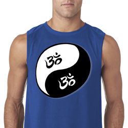 Mens Yoga Shirt Yin Yang AUM Sleeveless Tee T-Shirt Mens Yoga Shirt Yin Yang AUM Sleeveless Tee T-Shirt