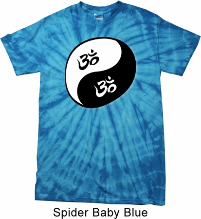 Mens Yoga Shirt Yin Yang AUM Spider Tie Dye Tee T-shirt