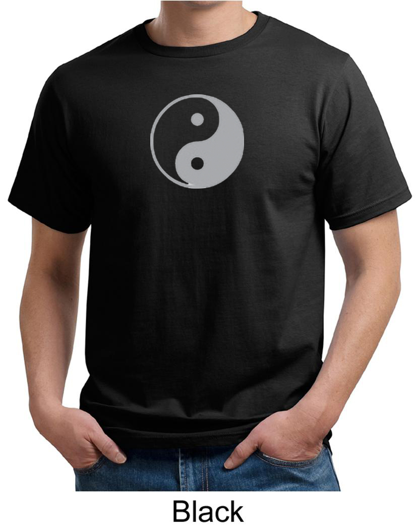 Mens Yoga Shirt Yin Yang Big Print Meditation Organic Tshirt Yin