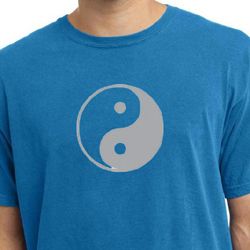 Mens Yoga Shirt Yin Yang Big Print Meditation Pigment Dyed T-shirt Mens Yoga Shirt Yin Yang Big Print Meditation Pigment Dyed T-shirt