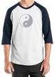 Mens Yoga Shirt Yin Yang Big Print Meditation Raglan Shirt