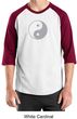 Mens Yoga Shirt Yin Yang Big Print Meditation Raglan Shirt