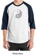 Mens Yoga Shirt Yin Yang Big Print Meditation Raglan Shirt
