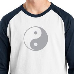 Mens Yoga Shirt Yin Yang Big Print Meditation Raglan Shirt Mens Yoga Shirt Yin Yang Big Print Meditation Raglan Shirt