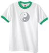 Mens Yoga Shirt Yin Yang Big Print Meditation Ringer Shirt