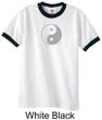 Mens Yoga Shirt Yin Yang Big Print Meditation Ringer Shirt