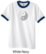 Mens Yoga Shirt Yin Yang Big Print Meditation Ringer Shirt