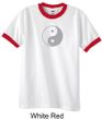 Mens Yoga Shirt Yin Yang Big Print Meditation Ringer Shirt