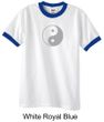Mens Yoga Shirt Yin Yang Big Print Meditation Ringer Shirt