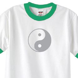 Mens Yoga Shirt Yin Yang Big Print Meditation Ringer Shirt Mens Yoga Shirt Yin Yang Big Print Meditation Ringer Shirt
