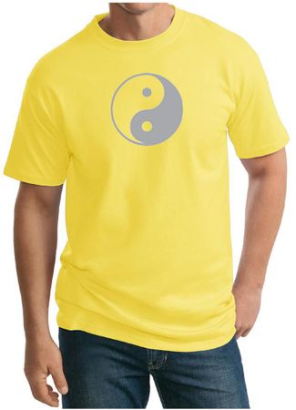 Mens Yoga Shirt Yin Yang Big Print Meditation Tall T-shirt