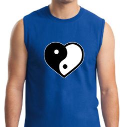Mens Yoga Shirt Yin Yang Heart Muscle Tee T-Shirt Mens Yoga Shirt Yin Yang Heart Muscle Tee T-Shirt